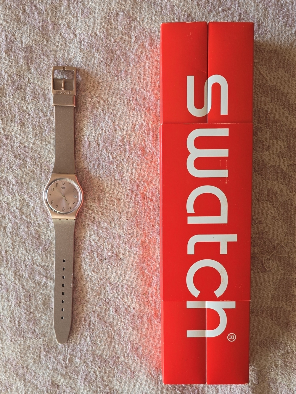 Swatch Rose Gold Tone Minimalist Women's Watch